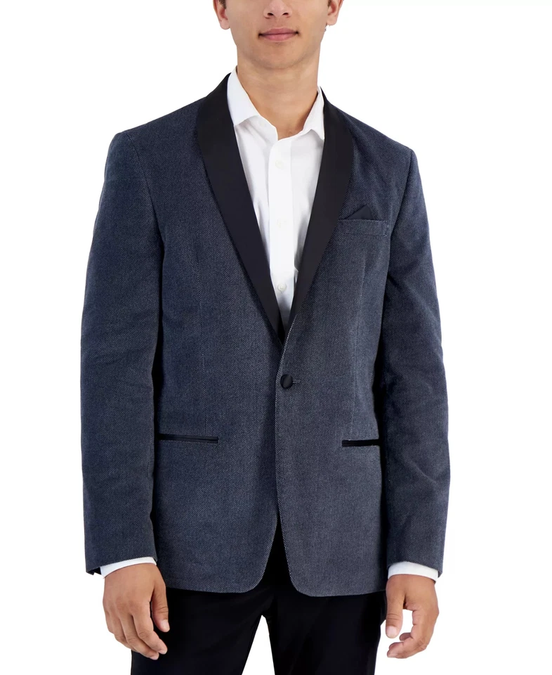 Vince Camuto Men's Slim-Fit Grey Tick Sport Coat MSRP $295 - Image 1 of 1