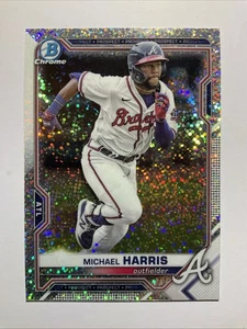 Michael Harris 2021 Bowman Chrome Draft #BDC-86 Speckle Refractor SP Sparkle RC - Bild 1 von 3