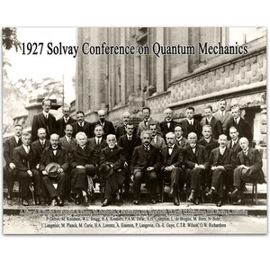 1927 Solvay Konferenz Quantenmechanik Poster 11x14 ungerahmtes Vintage Foto - Bild 1 von 9