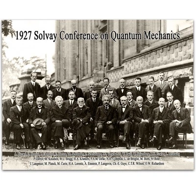 LONE STAR ART 1927 Solvay Conference Quantum Mechanics Poster 11x14 Unframed Vintage Photo