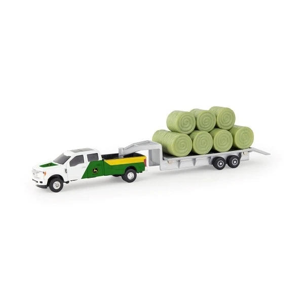 LP84529 - John Deere 1/64 Pickup with Trailer w/Bales - Image 1 of 1