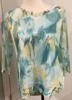 Alfred Dunner Crochê Forrado Top Decote Floral Cintilante / Borda Inferior Tamanho PS - Imagem 1 de 4