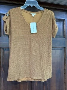 Como Blu Medium Shirt Blouse Brown Blacks Soft New #365 - Picture 1 of 7