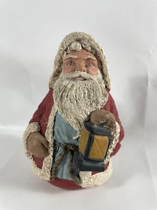 Vintage 1992 TNT Weihnachtsmann Figur Figur Volkskunst Resin Weihnachtsdeko - Bild 1 von 6