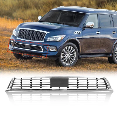 Rejilla inferior delantera para Infiniti QX80 2015-2017, cromada, 62256-5ZA0B Foto 1 de 4
