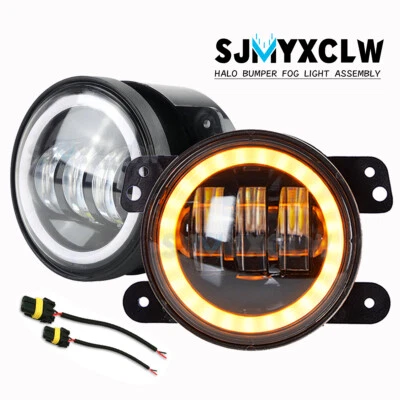 Luz antiniebla LED redonda de 4 pulgadas con halo ojos de ángel lámpara DRL para Dodge Charger 2011-2013 Foto 1 de 4