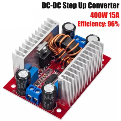 Módulo regulador de tensão conversor de impulso 400W DC 8.5-50V Step Up to 10-60V 15A - Imagem 1 de 4