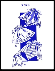 Mail Order # 2073 Waist APRON 3 Style Fabric sewing pattern Vintage 1940's COPY - Picture 1 of 4