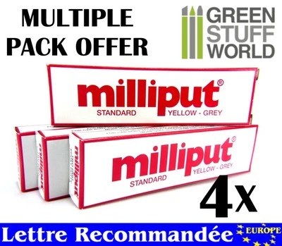Milliput Standard Jaune Gris - COMBOx4. - Mastic et Pâte époxy