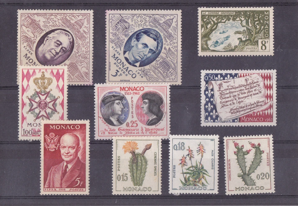 MONACO beau lot de 10 timbres anciens neuf* de collection - Photo 1/1