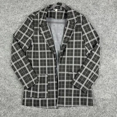 Blazer Cato para mujer M negro blanco a cuadros frente abierto clásico Foto 1 de 4