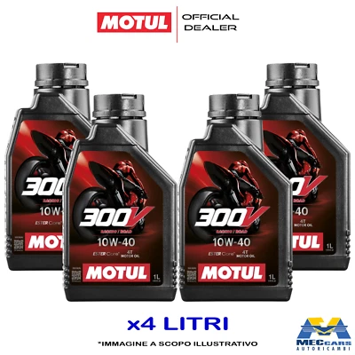 4 LITRI MOTUL 10W40 MOTO 300V 4T FACTORY LINE ROAD RACING OLIO MOTORE SINTETICO