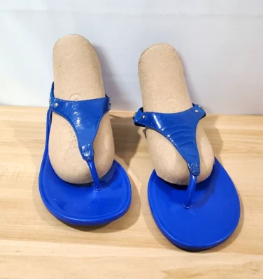 Calvin Klein 背带 T 型带丁字裤 Jillian 果冻凉鞋蓝色女式 7.5 码 — 第 1/4 张图片