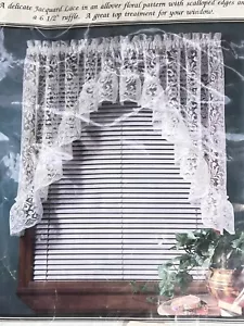 Denise curtain Swag With scalloped edge and 6.5" Ruffle Size 80” X 38” Ivory - Picture 1 of 4