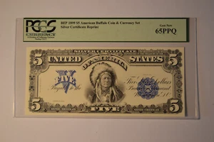 BEP 1899 $5 Silver Certificate Reprint- PCGS Gem New 65PPQ. PCGS #80188047. - Picture 1 of 4