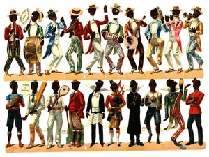 Musicians, minstrels paper scraps Tuck Gigantic Relief 1141 - Bild 1 von 2