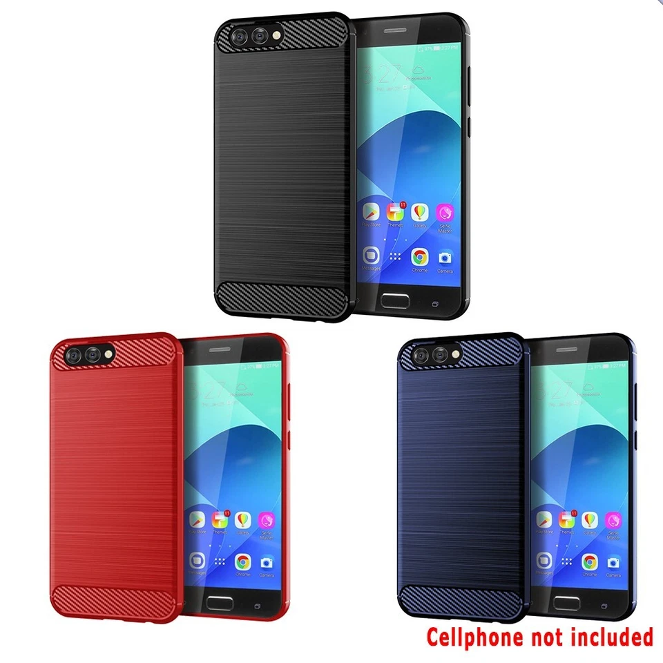 Funda de silicona antideslizante impermeable duradera de fibra de carbono dibujada para ASUS ZenFone 4 Foto 1 de 4