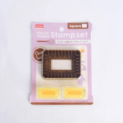 Cortador de galletas rectangular festoneado estriado juego de sellos de galletas bocadillos de té Daiso Foto 1 de 3