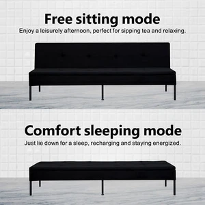 69.7” Foldable Futon Sofa Bed Modern Sleeper Couch Loveseat Upholstered Cushion - Picture 1 of 18