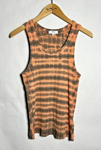 Agolde Nova Tie Dye Tank Vest Charcoal Orange size L Ribbed Cotton - Picture 1 of 6