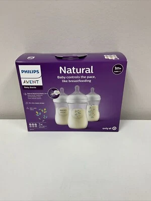 Biberón natural Avent Philips con pezón de respuesta natural - hoja - 9 oz/3 paquete Foto 1 de 4