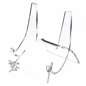 Clear Acrylic Easel Display Stands for 6" to 9" Plates (4" High) Qty: 12 - Picture 1 of 3