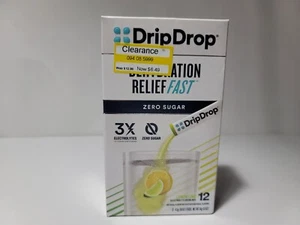 Drip Drop 12 Count Dehydration Relief Fast 3x Electrolytes Lemon Lime EXP: 10/25 - Picture 1 of 7