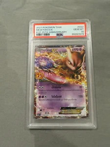 Pokemon Mewtwo EX Holo #022 25° Anniversario THAI PSA 10 Celebrazioni - Foto 1 di 2