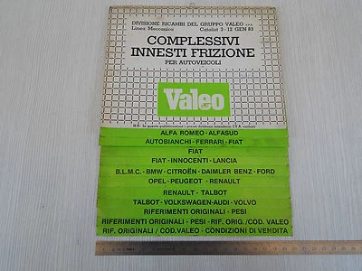 SCHEDARIO FRIZIONI ORIGINALE VALEO 1983 FERRARI DINO 131 ABARTH 112 500 ALFA ETC - Immagine 1 di 4