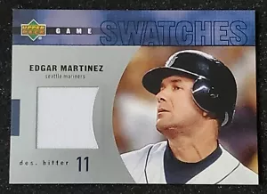 EDGAR MARTINEZ 2002 UPPER DECK GAME SWATCHES JERSEY RELIC BASEBALL CARD - Picture 1 of 2