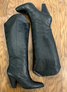 DV DOLCE VITA, , LADY'S 8.5 M, BLACK LEATHER, TALL WESTERN RIDING BOOTS, 4" HEEL - Picture 1 of 8