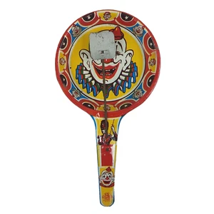 VTG US Metal Toy MFG. CO. Tin Clown Noise Maker Toy Made in USA Halloween - Picture 1 of 12