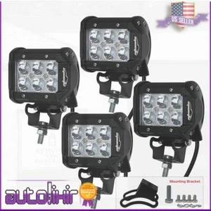 4PCS 4" 18W LED Spot Beam Cree Fog Work Lights Pods Off Road SUV ATV BOAT 4X4 - Picture 1 of 7