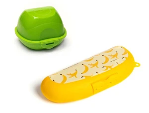 Banane & Apfel Etui Set 2 Stück Aufbewahrungsbox Banane Apfel Halter Schutz - Bild 1 von 4