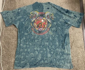 Vintage Na Pali XL Blue Tye Dye Hawaii Surf Dragon T-shirt Mens - Picture 1 of 6