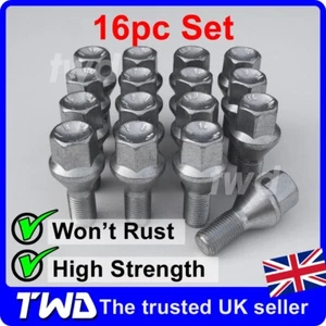 16x ALLOY WHEEL BOLTS - ALFA ROMEO 147 156 GT (M12X1.25) 17MM HEX NUT LUG STUD - Picture 1 of 5