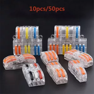 Block Electrical Wire Cable Connector Quick Spring Lever Terminal 1/2/3/4-9 Way - Picture 1 of 16