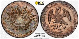 1891-Ga JS 8 Reales Mexico Ga77 PCGS Cleaned Genuine UNC Detail ๐ Toning - Picture 1 of 11