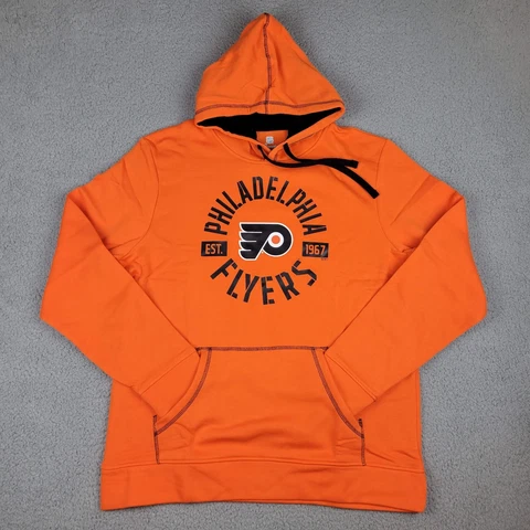 Philadelphia Flyers Mens XL Fanatics Orange Hoodie Pullover Sweatshirt NHL Cover