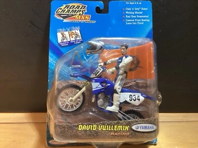 Road Champs MXS David Vuillemin Yamaha Click N' Grip Racing moto de cross juguete 2001 Foto 1 de 4