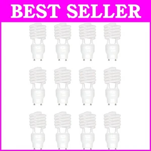 Long-Lasting 12 Pack Mini-Spiral CFL Bulbs with GU24 Base, 23W Brightness - Picture 1 of 2