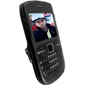Krusell Case Cuoio Custodia di Protezione Borsa Clip Copertura per Nokia C3 - Foto 1 di 3