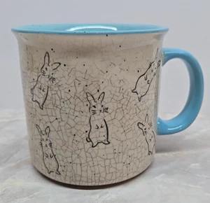 Meritage Hase Kaninchen Becher Keramik Creme Elfenbein Off-White Rotkehlchen Ei Blau - Bild 1 von 13