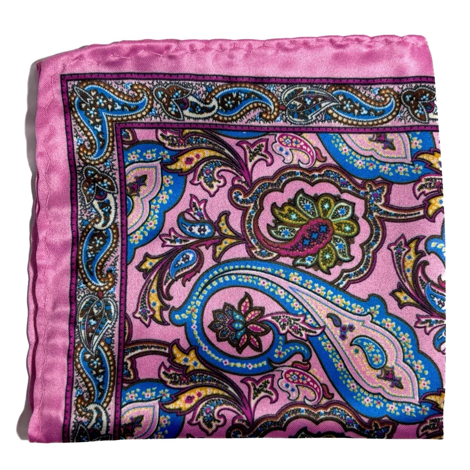 Pink Paisley Pocket Square - Image 1 of 4