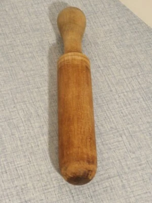 Utensilio de cocina vintage de madera primitiva maza trituradora conservas muddler 11" Foto 1 de 4