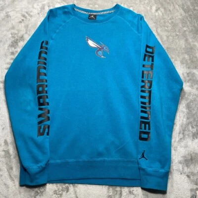 Nike Jordan Charlotte Hornets Sudadera Para Hombre M Cuello Redondo Pullover Jumpman Raro Foto 1 de 4