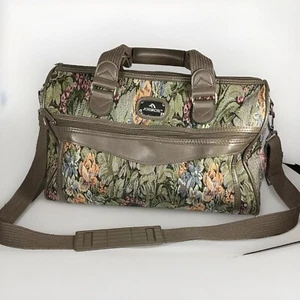 Vintage JORDACHE Floral Tapestry Luggage Overnight Carry On Bag Duffel Travel - Picture 1 of 12