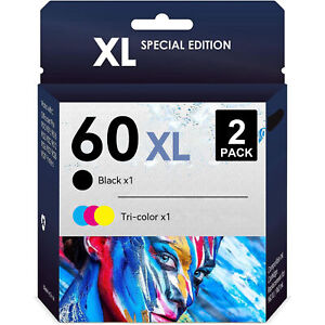 60XL 60 XL for HP 60 Black & Color Ink CC641W CC644W DESKJET D1660 D1663 D2500