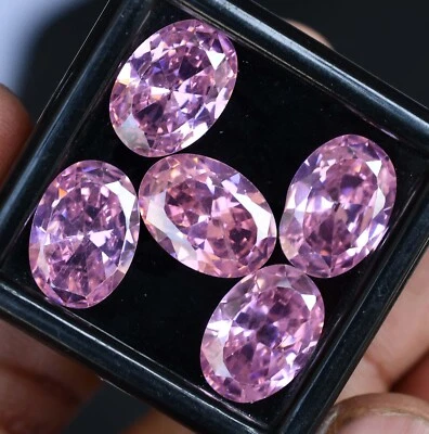 5 Pcs Natural Cambodian Pink Zircon 50.50 CT Sparkling Oval Shape Gemstone - Image 1 of 4