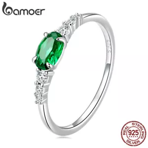 Bamoer Authentic 925 Sterling Silver Simple Finger Rings Women jewelry - Picture 1 of 12
